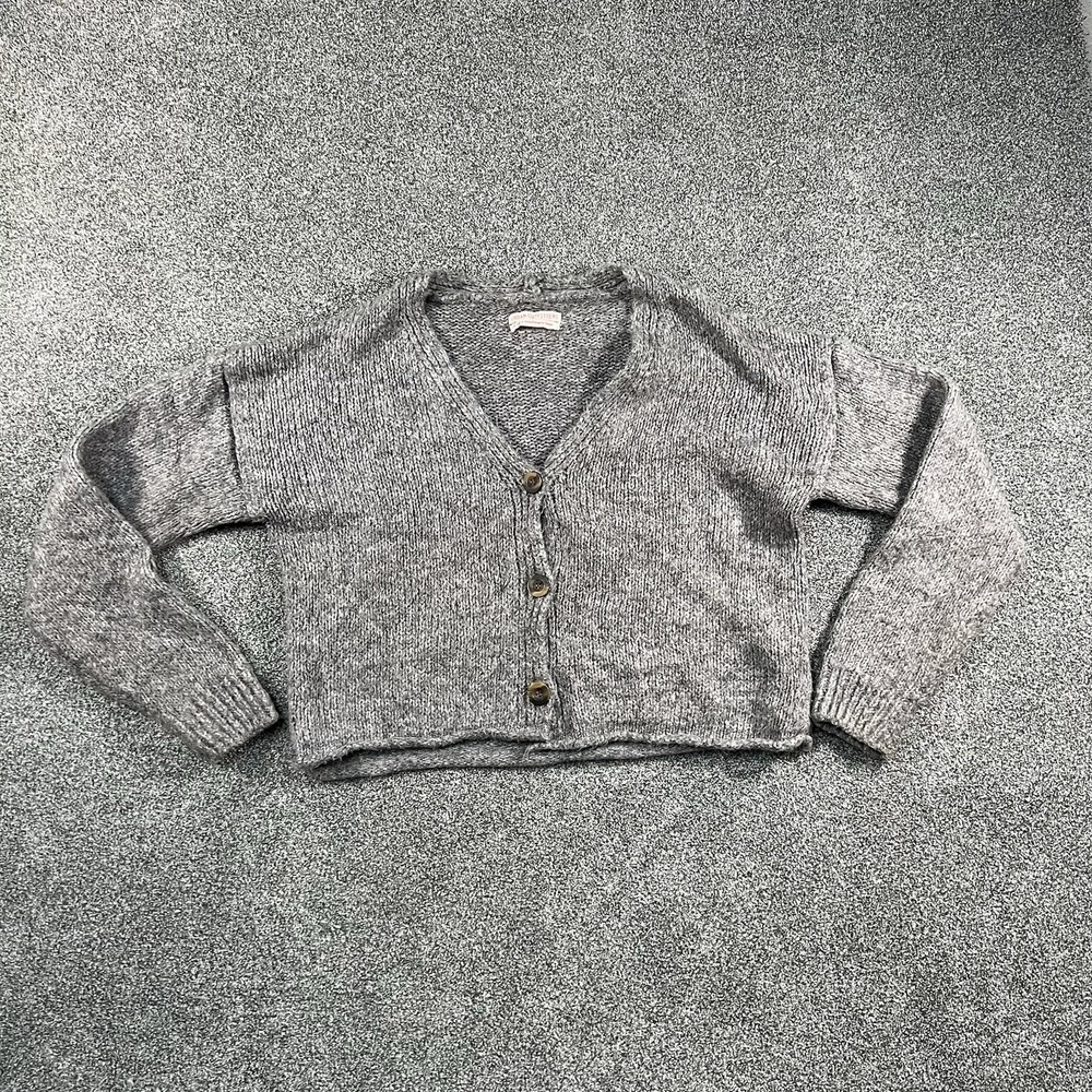 Urban Outfitters Gray Cropped Cardigan Sweater Women’s Small Wool Blend